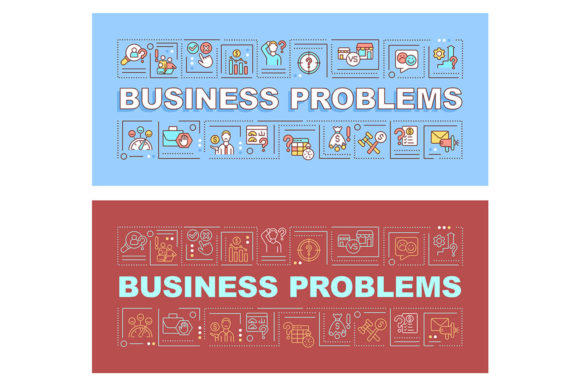 Business Problems Word Concepts Banners: A Graphic Design Asset for Small Business Branding