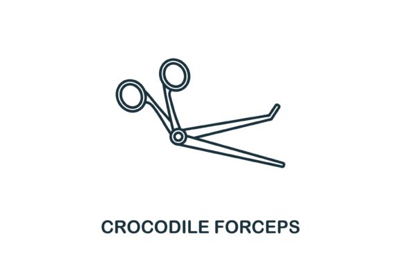 Crocodile Forceps Icon: A Modern Design Asset for Medical Branding