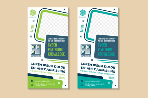 Cyber Platform Knowledge Vertical Banner: A Graphics Template for Print Templates and Creative Projects
