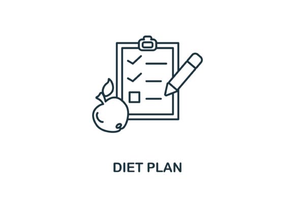 Diet Plan Icon: A Versatile Graphic Design Asset for Modern Creative Projects