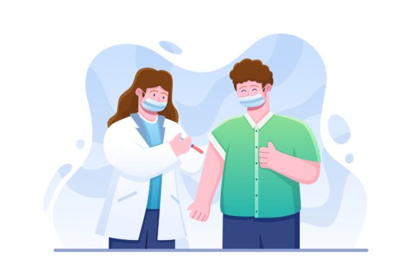 Doctor Injecting Covid-19 Vaccine: A Professional Illustration for Content Creators