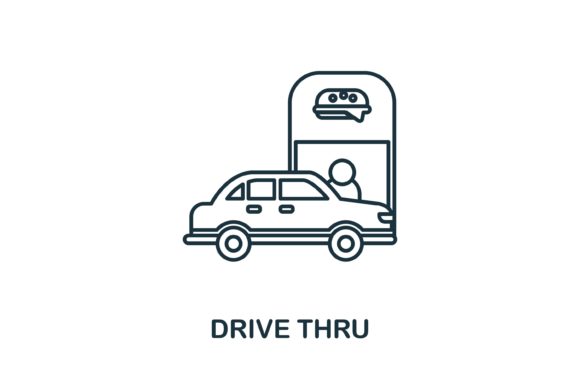 Drive Thru Icon: A Versatile Graphic for Handmade and Print-on-Demand Projects