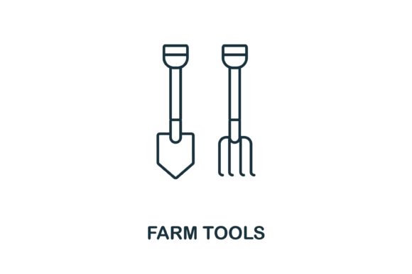 Farm Tools Icon: A Versatile Graphic for Commercial Design Projects