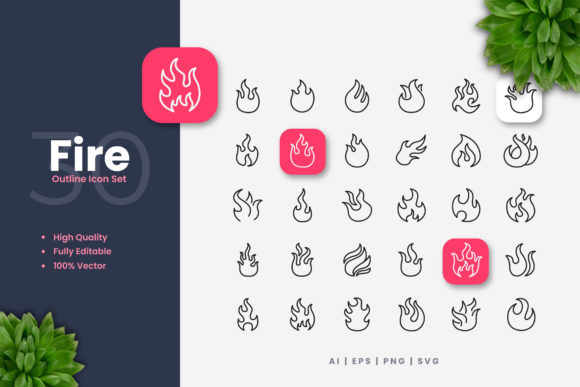 Fire Icons: A Simple Graphic Design Asset for Commercial Use