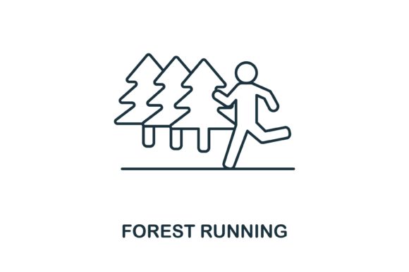 Forest Running Icon: A Versatile Graphic Design Asset for Creative Projects