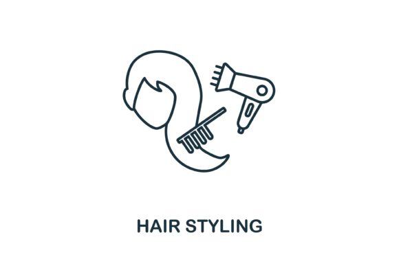Hair Styling Icon: A Versatile Graphic Design Asset for Modern Branding