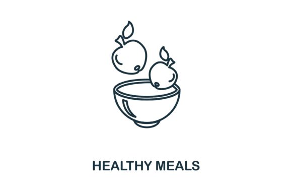 Healthy Meals Icon: A Versatile Graphic Design Asset for Modern Visual Projects