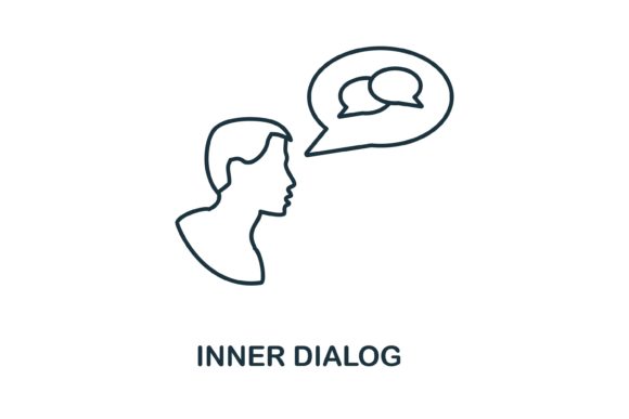Inner Dialog Icon: A Subtle Statement for Thoughtful Embroidery Projects