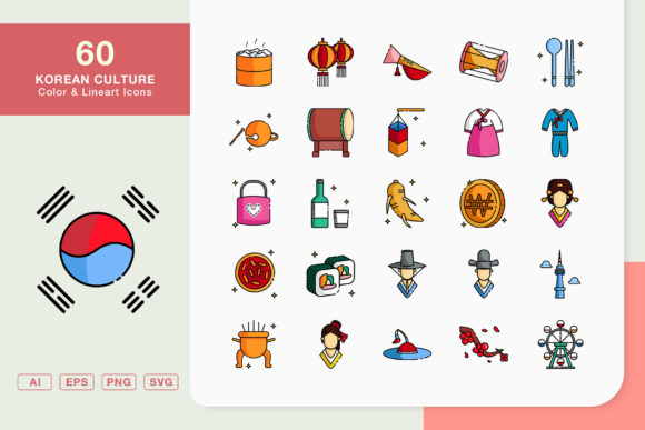 Korean Culture Icon Sets: A Graphic Design Asset for Polished Content Publishing