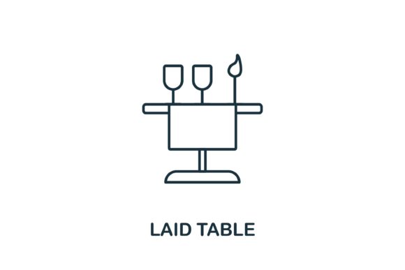 Laid Table Icon: A Modern Graphic Design Asset for Editorial and Web Use