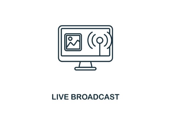 Live Broadcast Icon: A Modern Graphic Asset for Local Business Branding