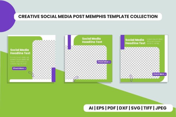 Memphis-Style Social Media Graphics for Digital Sellers