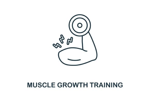 Muscle Growth Training Icon: A Bold Graphic Design Asset for Handmade Projects