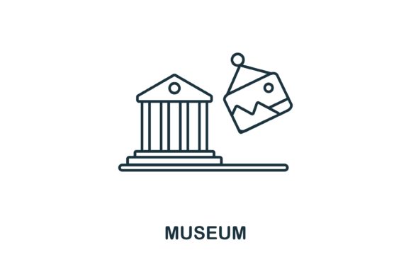 Museum Icon: A Versatile Graphic Design Asset for Commercial Projects