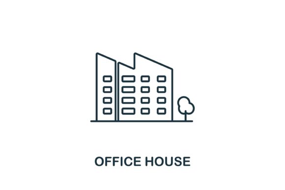 Office House Icon: A Graphic Design Asset for Crafting and Branding