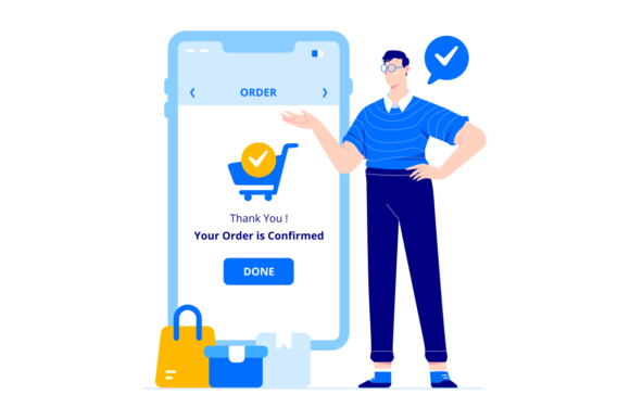 Order Confirmed Vector Illustration: A Polished Graphic for Creative Projects
