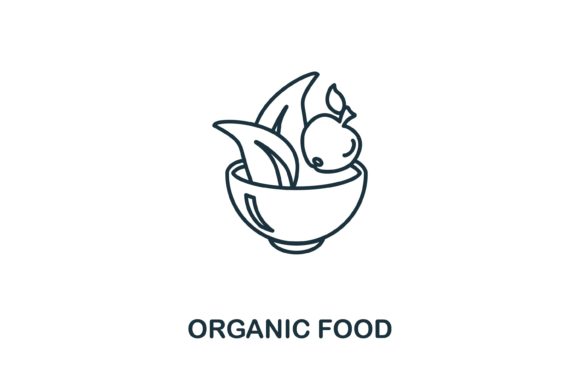 Organic Food Icon: A Versatile Graphic Design Asset for Modern Projects