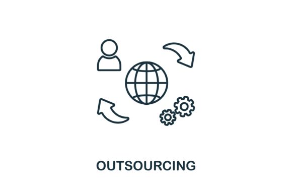 Outsourcing Icon: A Versatile Graphic for Handmade and Print Projects