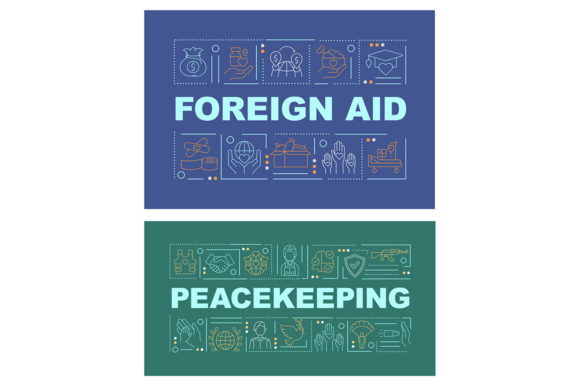Overseas Aid Word Concepts Banner Set: A Graphic Template for Impactful Visuals