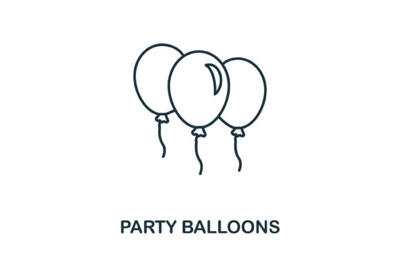 Party Balloons Icon: A Versatile Graphic Design Asset for Modern Branding