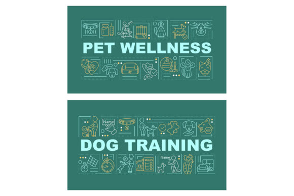 Pet Wellness Word Concepts Banner Set: A Powerful Graphic Template for Modern Branding