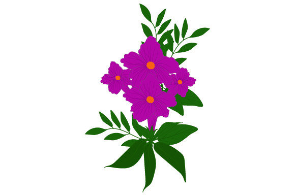 Purple Color Flower Illustration: A Graphic Design Asset for Digital and Print Projects