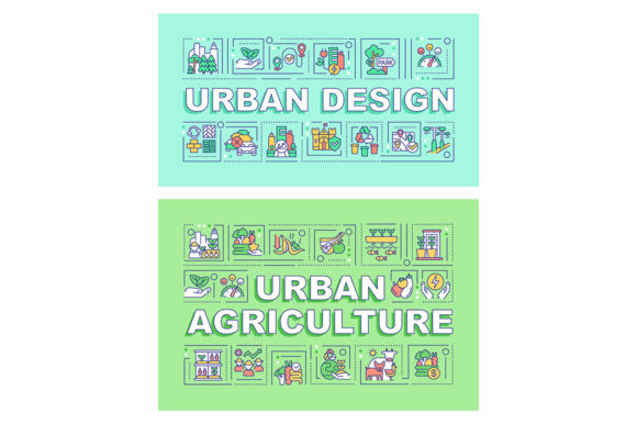Urban Agriculture Word Concepts Banners: A Bold Graphic Template for Content Creators