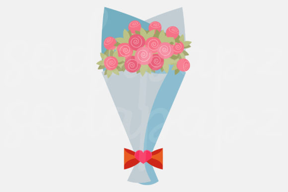 Valentines - Blue Bouquet Graphics and Icons